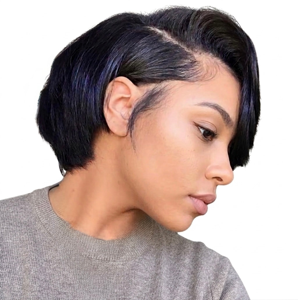 8” Straight Pixie Brazilian Hair Wigs