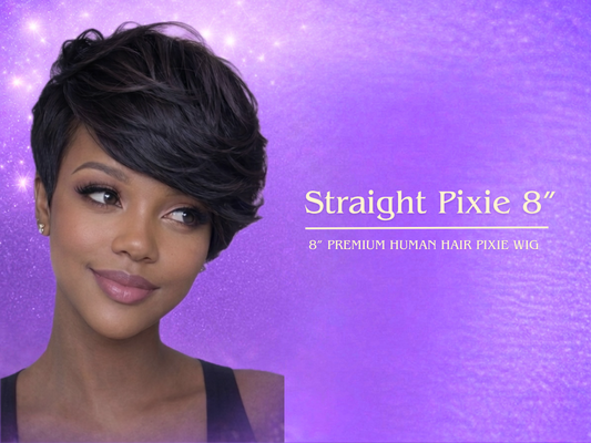 8” Straight Pixie Brazilian Hair Wigs